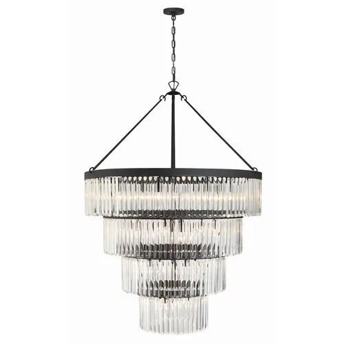 Emory Tiered Chandelier - Crystorama - Black