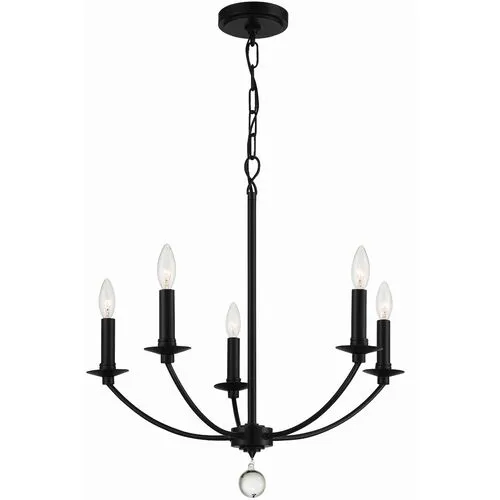 Mila 5-Light Chandelier - Black - Crystorama