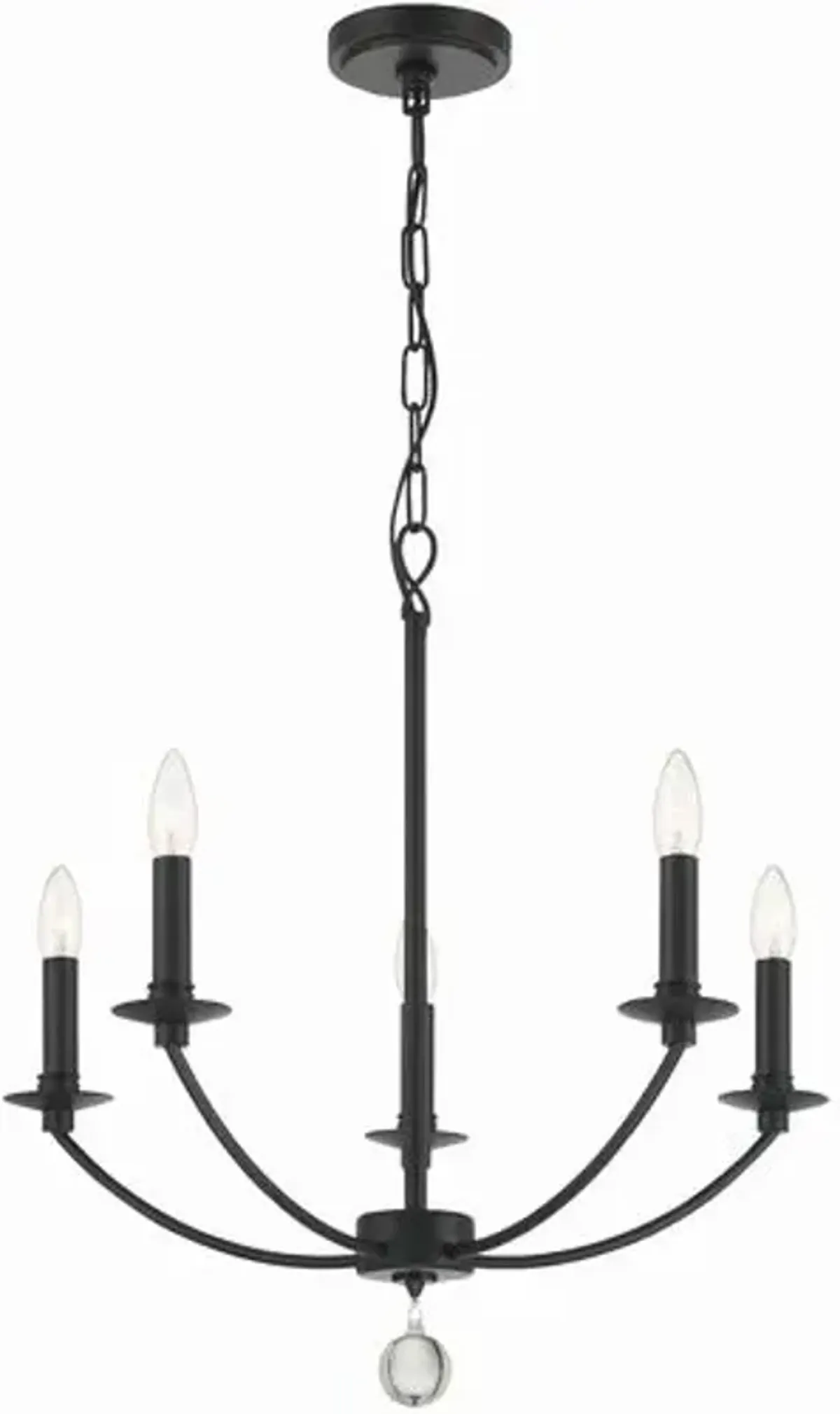 Mila 5-Light Chandelier - Black - Crystorama