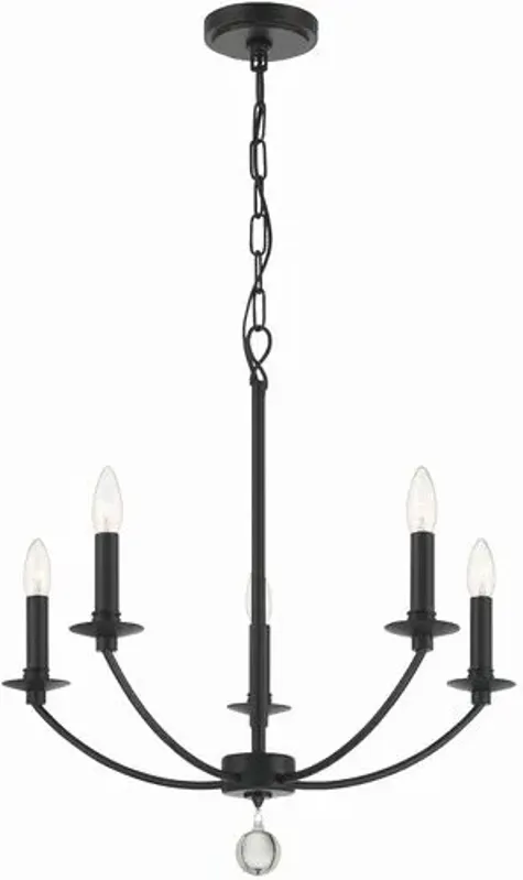 Mila 5-Light Chandelier - Black - Crystorama