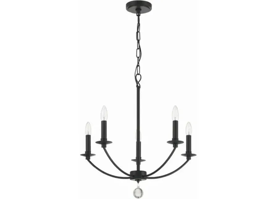 Mila 5-Light Chandelier - Black - Crystorama