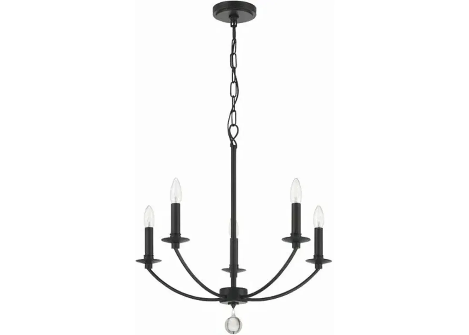 Mila 5-Light Chandelier - Black - Crystorama