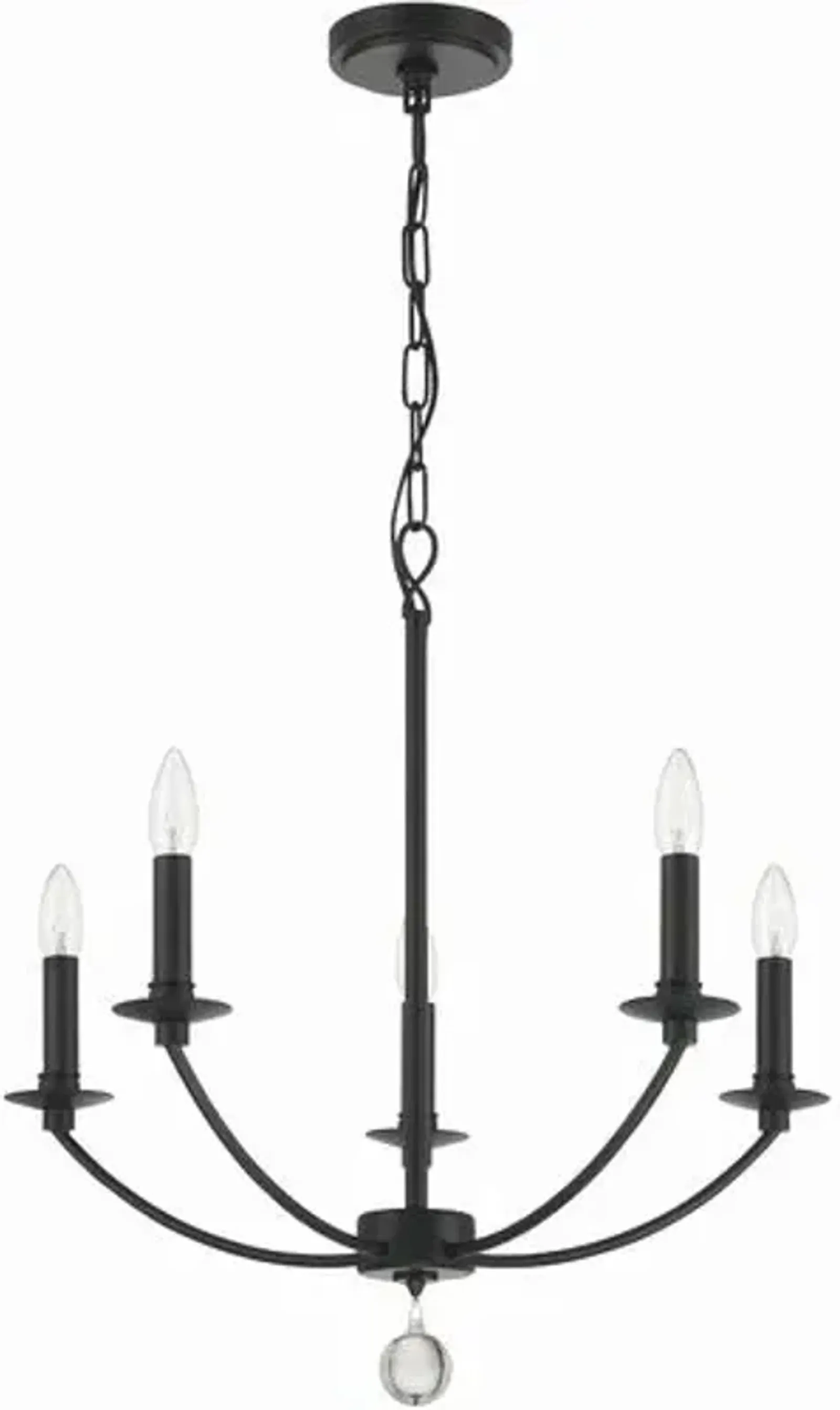 Mila 5-Light Chandelier - Black - Crystorama