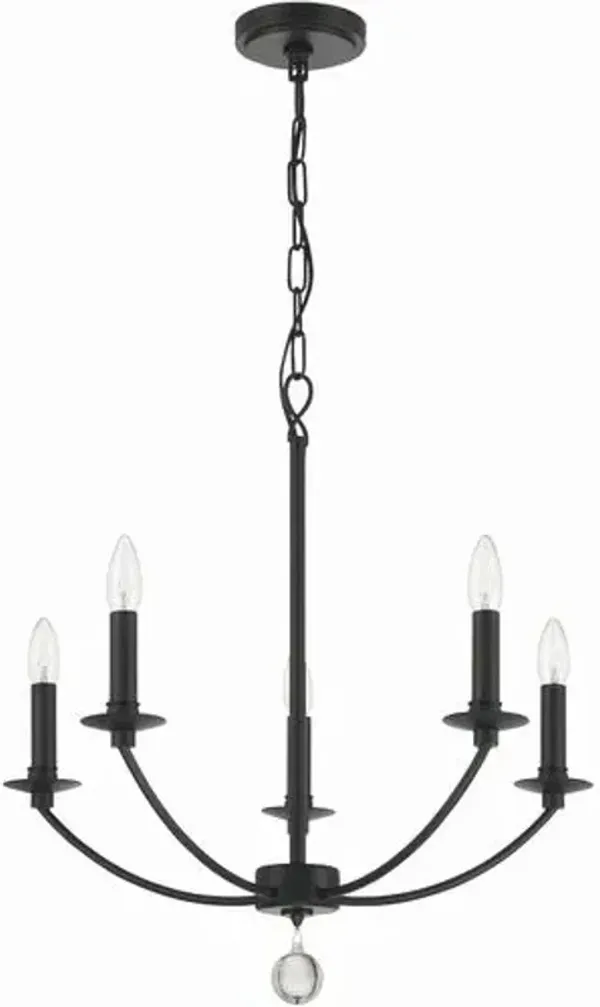Mila 5-Light Chandelier - Black - Crystorama