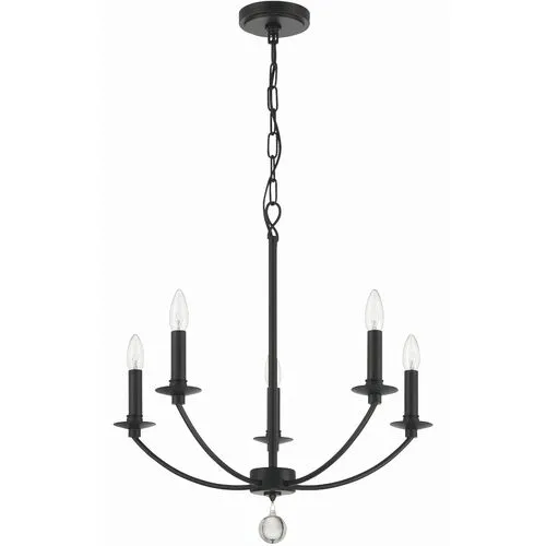 Mila 5-Light Chandelier - Black - Crystorama