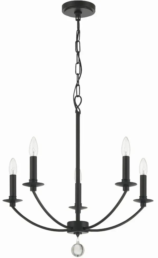 Mila 5-Light Chandelier - Black - Crystorama