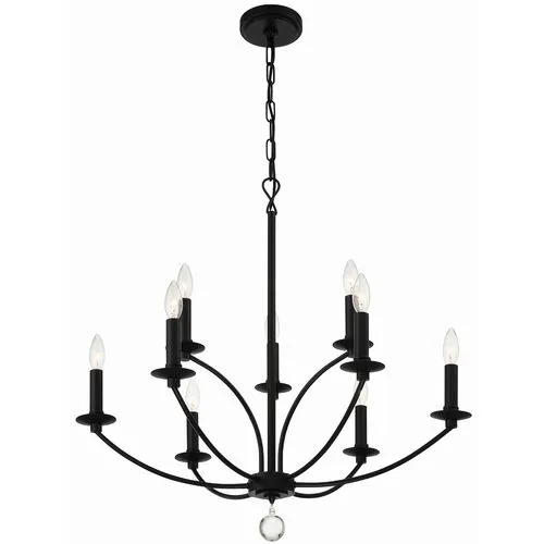 Mila 9-Light Chandelier - Black - Crystorama