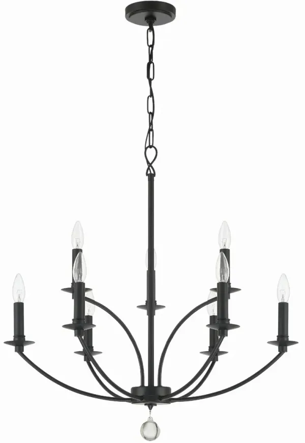 Mila 9-Light Chandelier - Black - Crystorama
