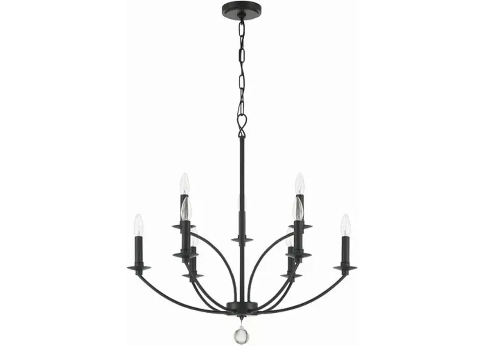 Mila 9-Light Chandelier - Black - Crystorama