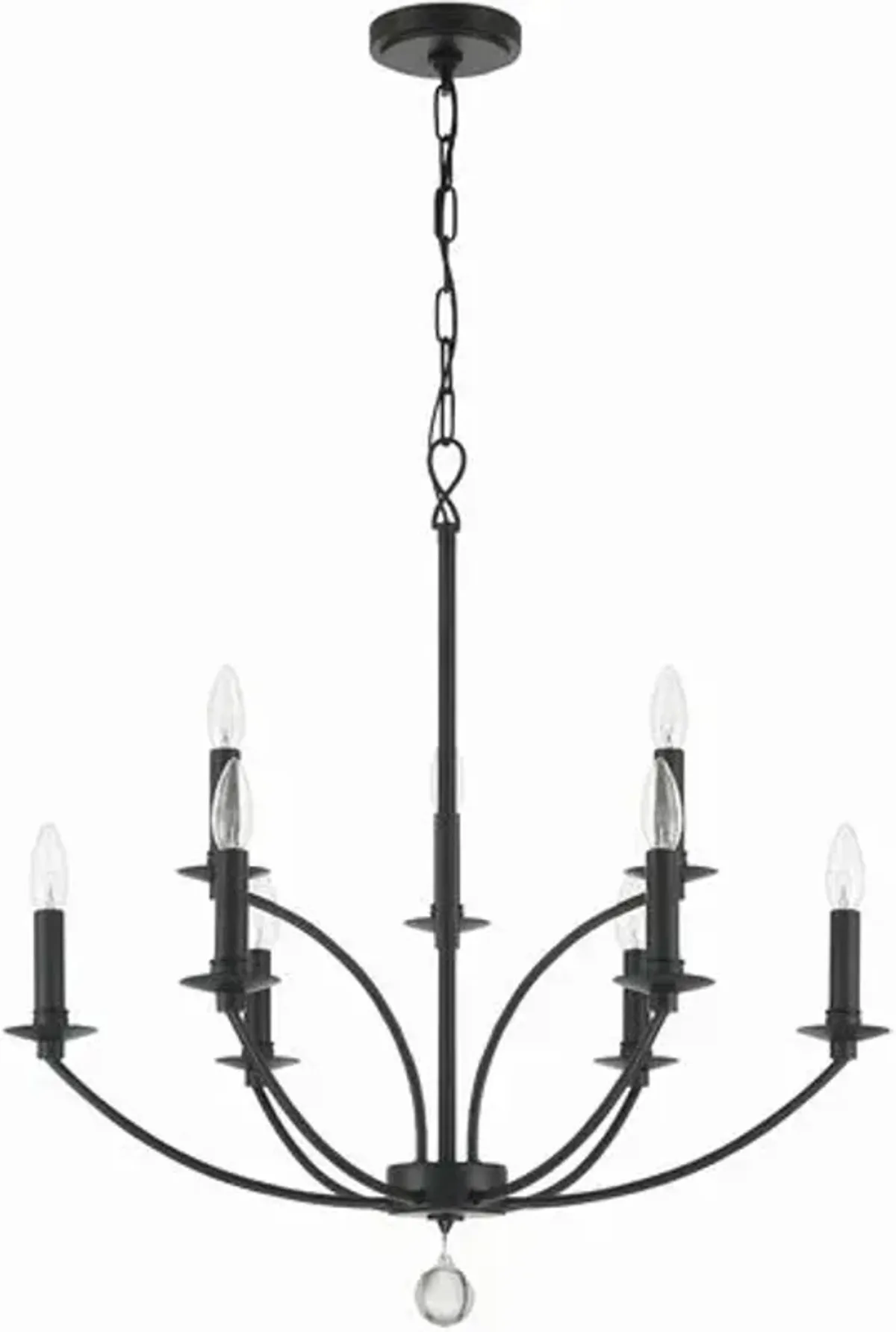 Mila 9-Light Chandelier - Black - Crystorama