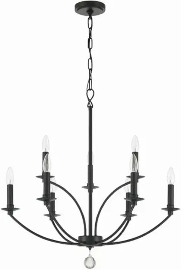 Mila 9-Light Chandelier - Black - Crystorama