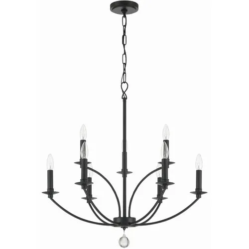 Mila 9-Light Chandelier - Black - Crystorama