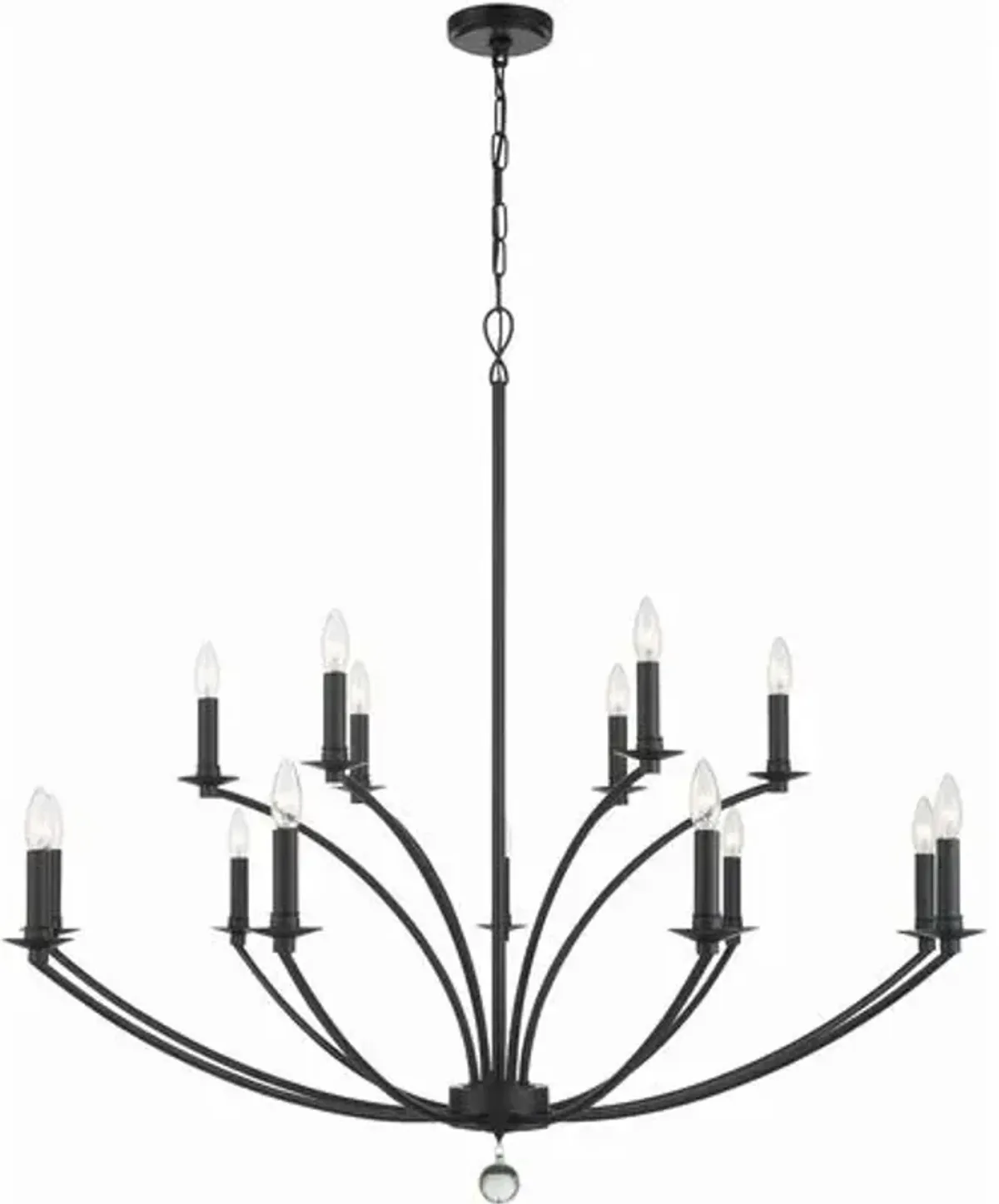 Mila 15-Light Chandelier - Black - Crystorama