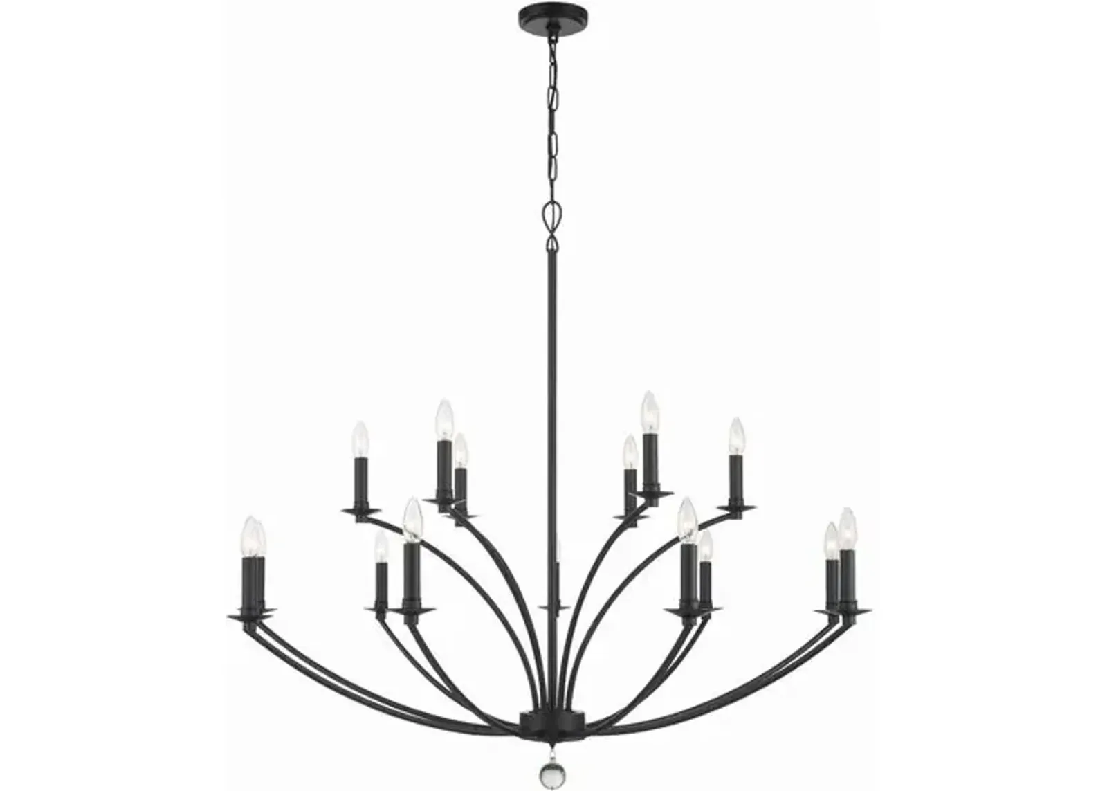 Mila 15-Light Chandelier - Black - Crystorama