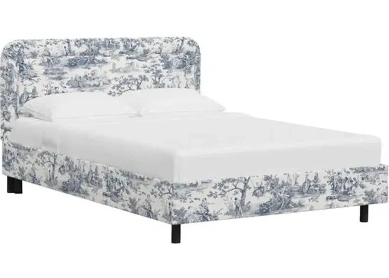 Daphne Platform Bed - Blue/White Chinoiserie, Comfortable & Durable