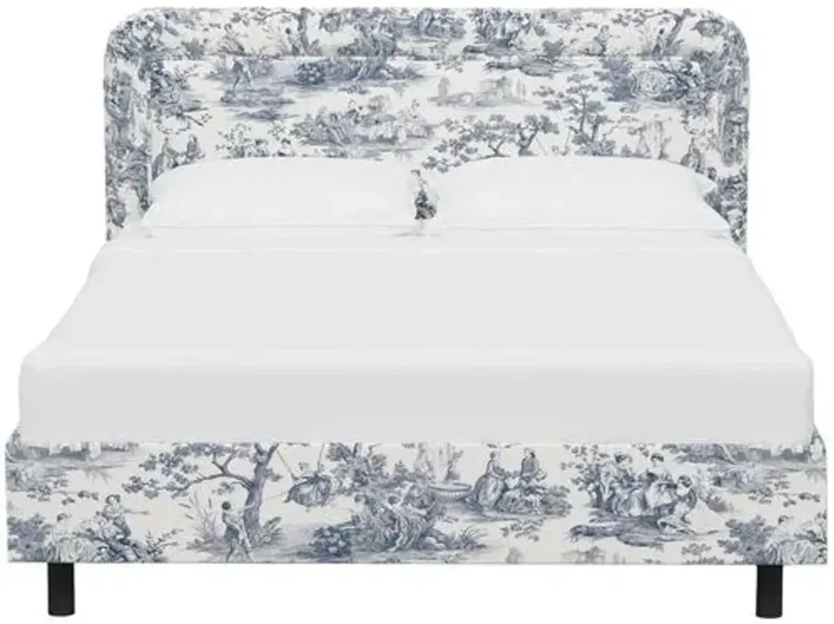 Daphne Platform Bed - Blue/White Chinoiserie, Comfortable & Durable