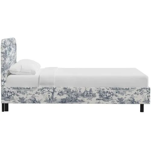 Daphne Platform Bed - Blue/White Chinoiserie, Comfortable & Durable