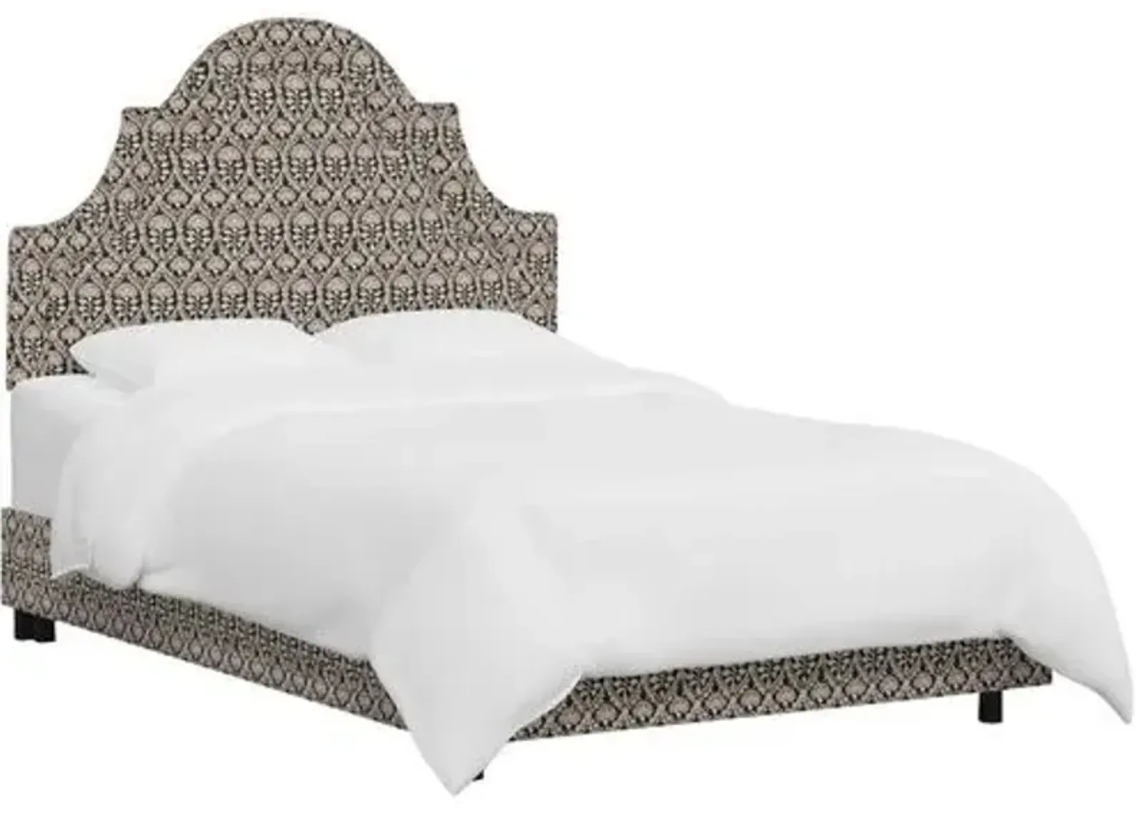 Kennedy Arched Bed - Army/Blush Floral Blockprint - Green - Exclusive