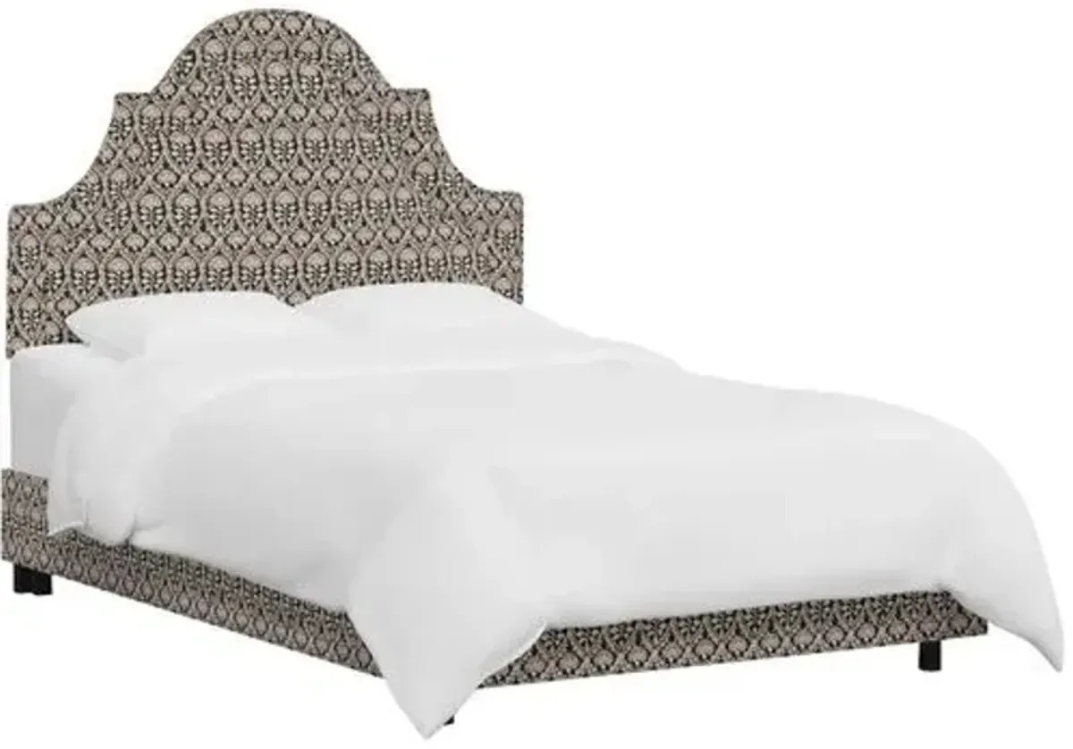 Kennedy Arched Bed - Army/Blush Floral Blockprint - Green - Exclusive