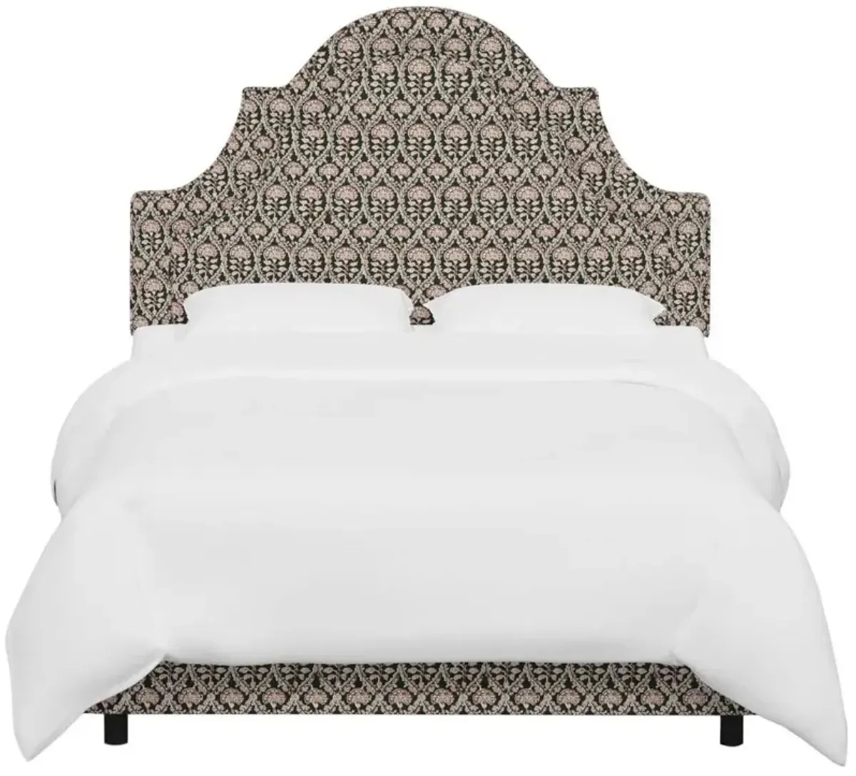 Kennedy Arched Bed, Army/Blush Floral Blockprint