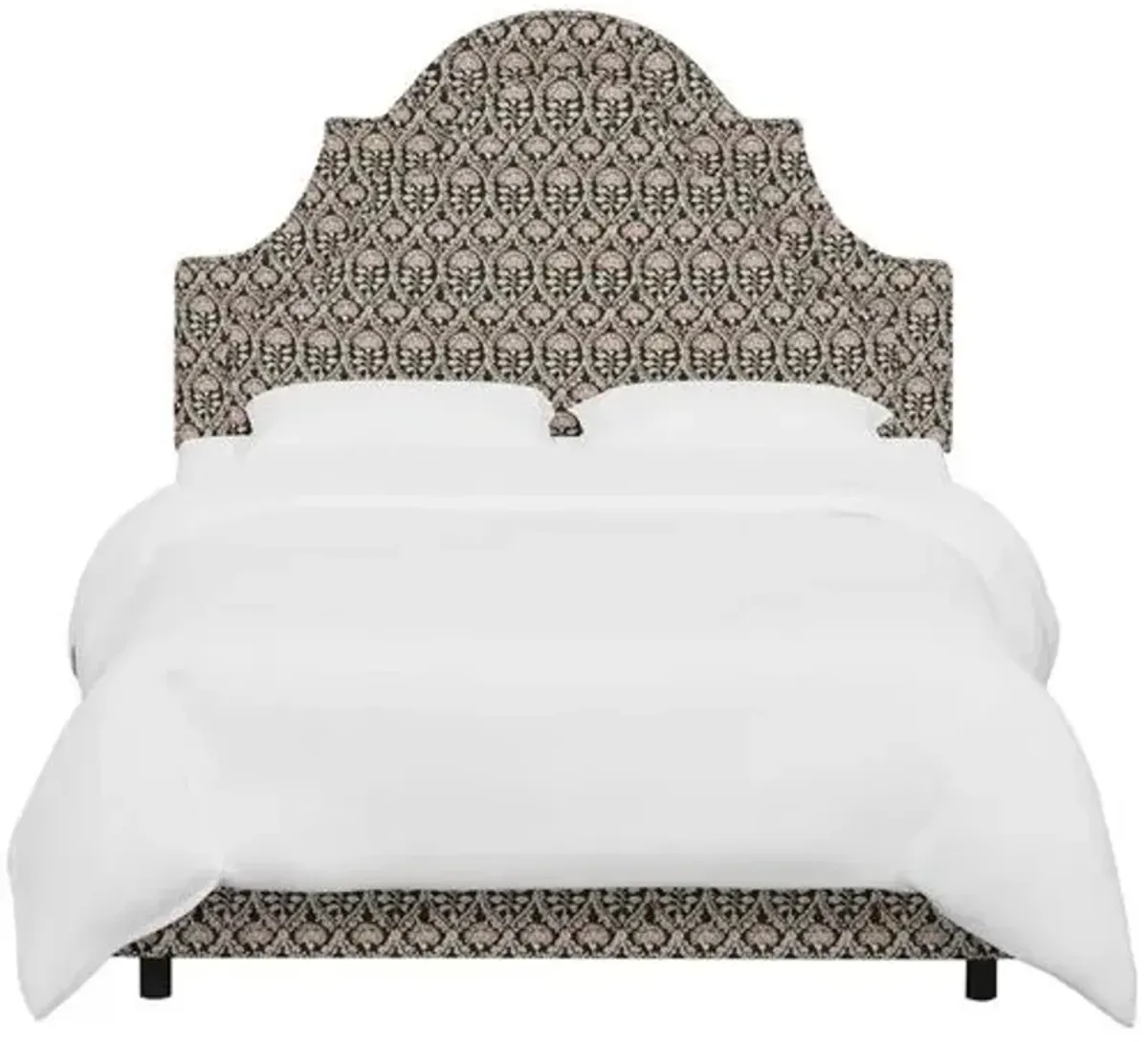 Kennedy Arched Bed - Army/Blush Floral Blockprint - Green - Exclusive