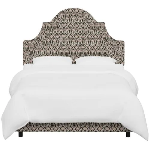 Kennedy Arched Bed - Army/Blush Floral Blockprint - Green - Exclusive