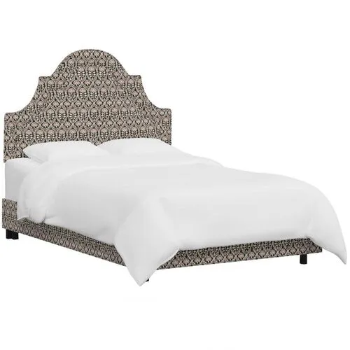 Kennedy Arched Bed - Army/Blush Floral Blockprint - Green - Exclusive