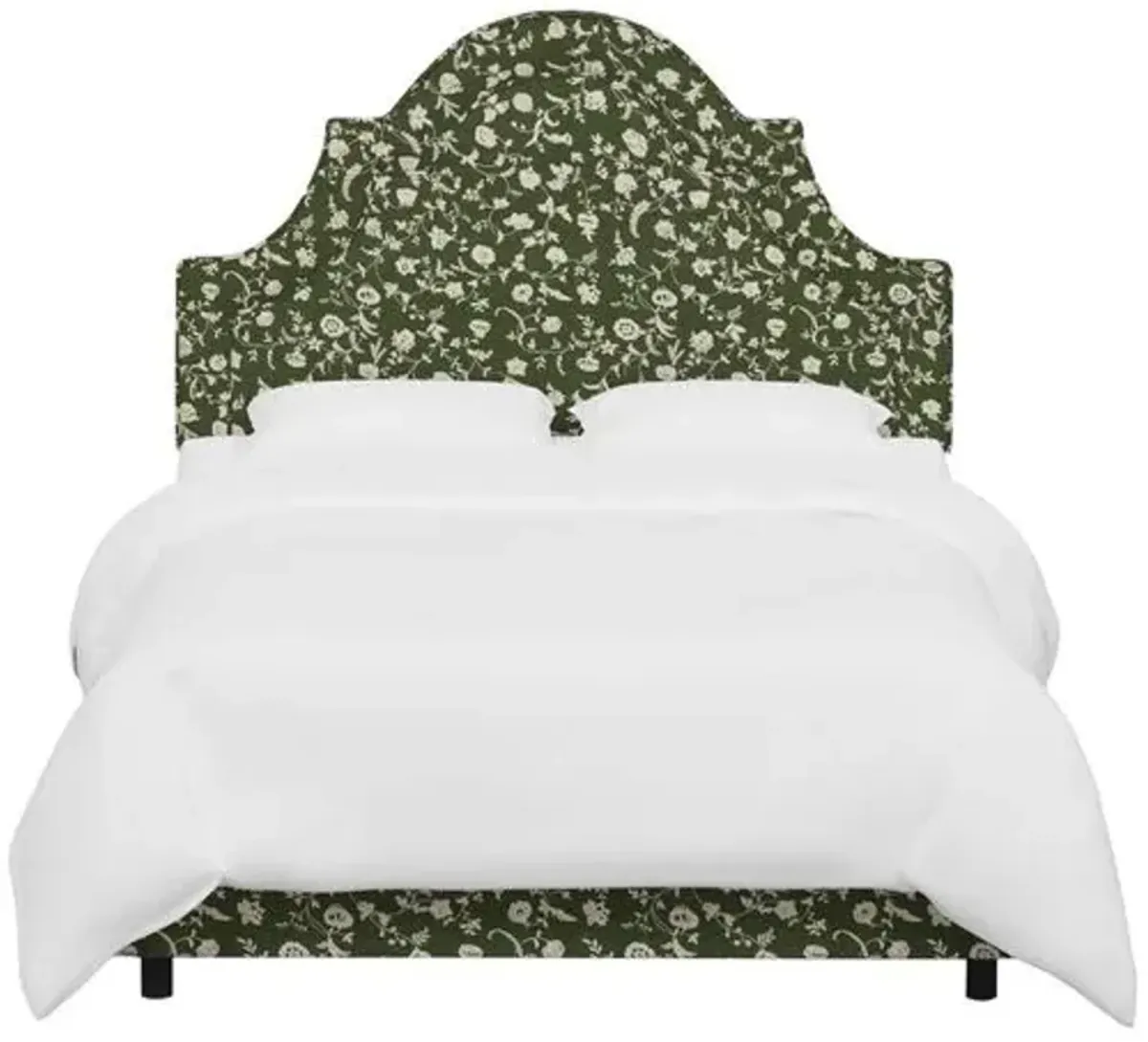 Kennedy Arched Bed - Olive Floral - Green - Exclusive