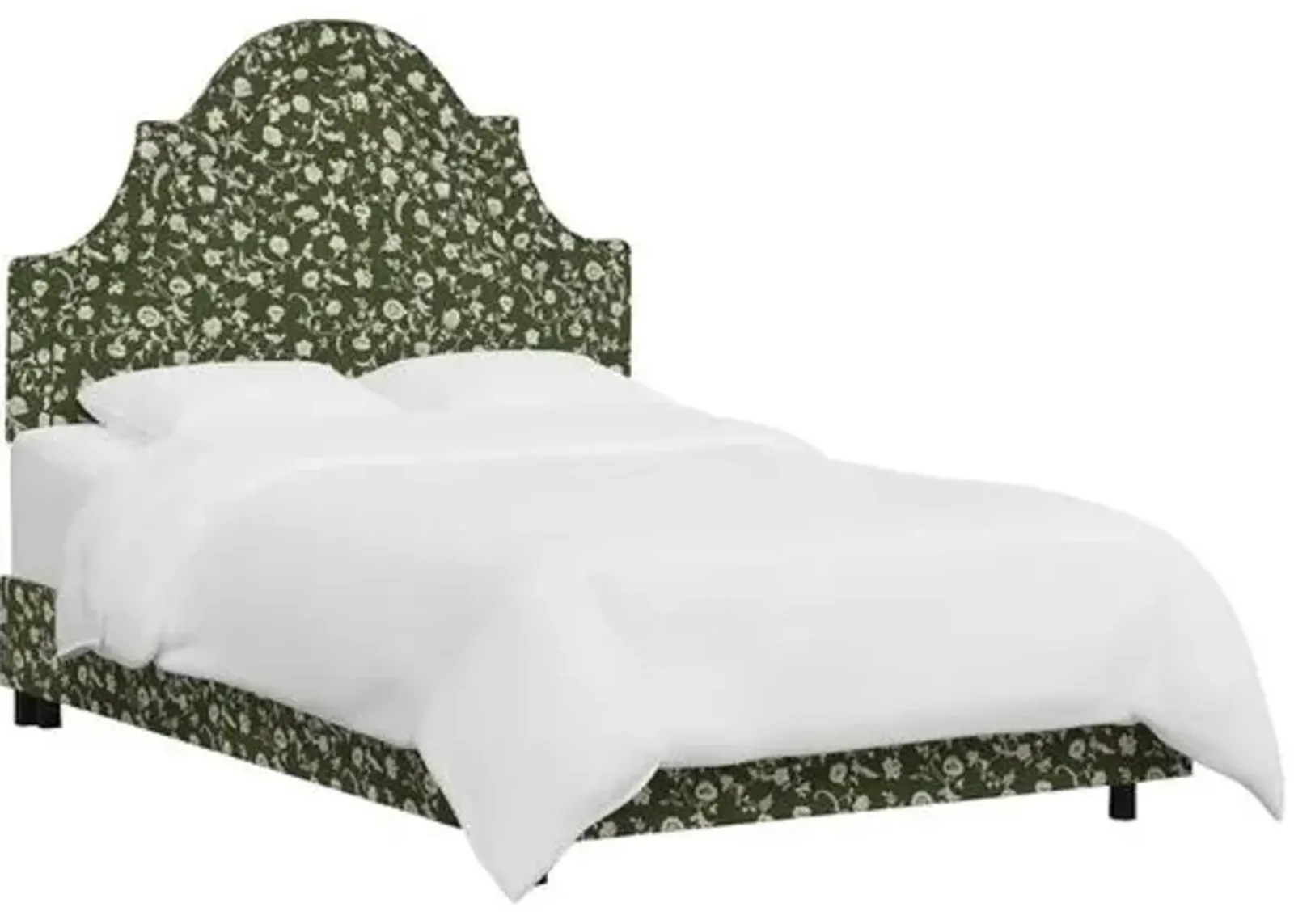 Kennedy Arched Bed - Olive Floral - Green - Exclusive