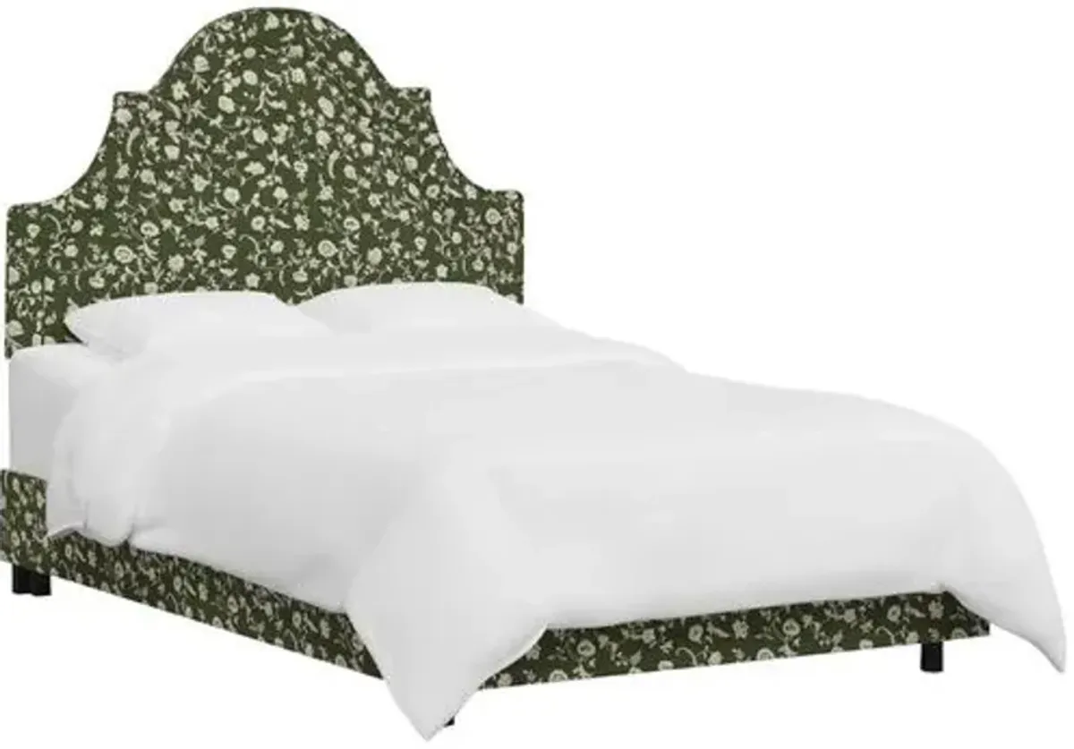 Kennedy Arched Bed - Olive Floral - Green - Exclusive