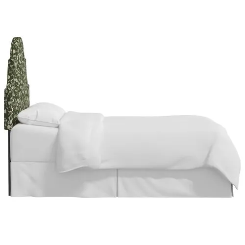 Kennedy Arched Headboard - Olive Floral - Green