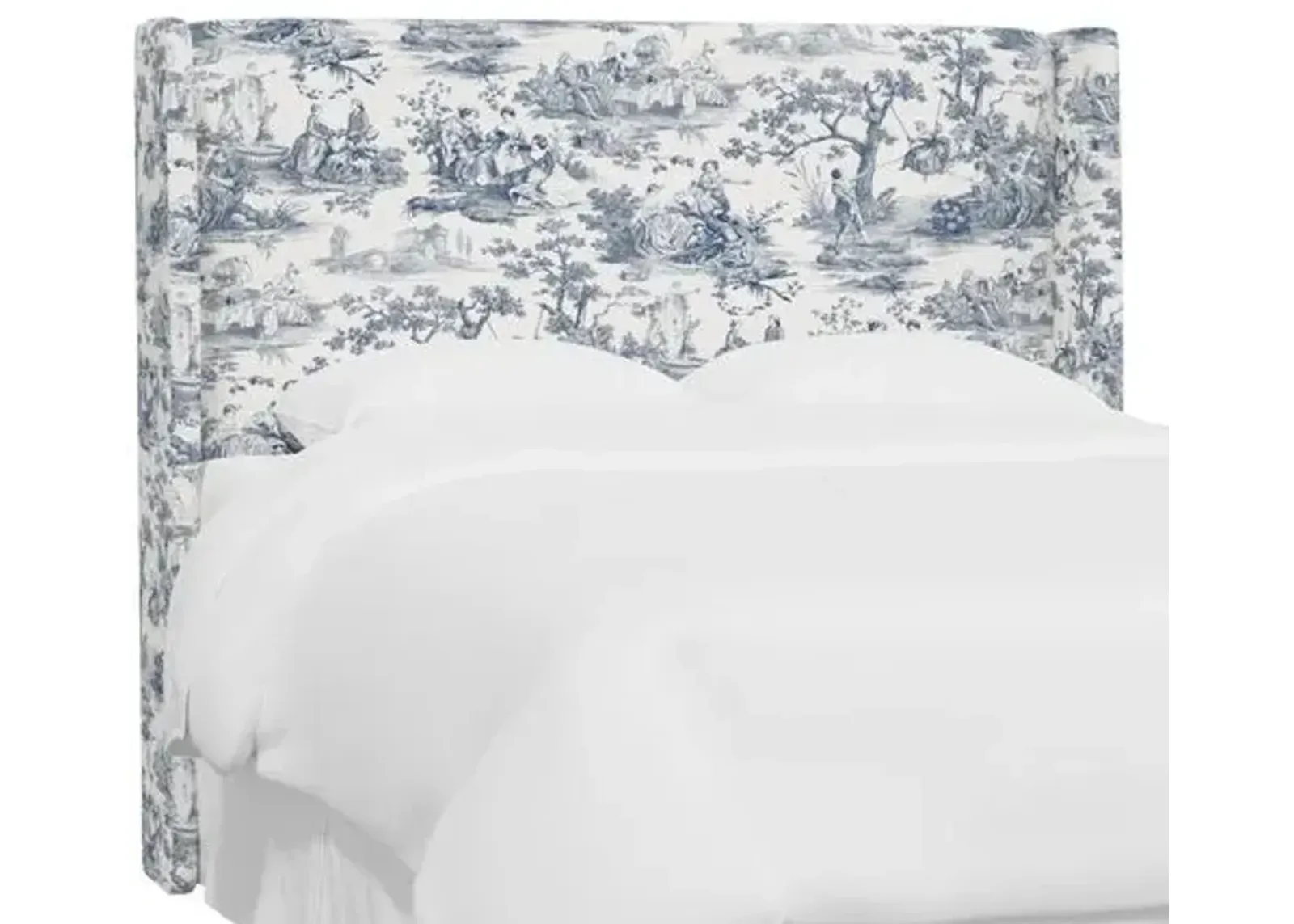 Kelly Wingback Headboard - Blue/White Chinoiserie