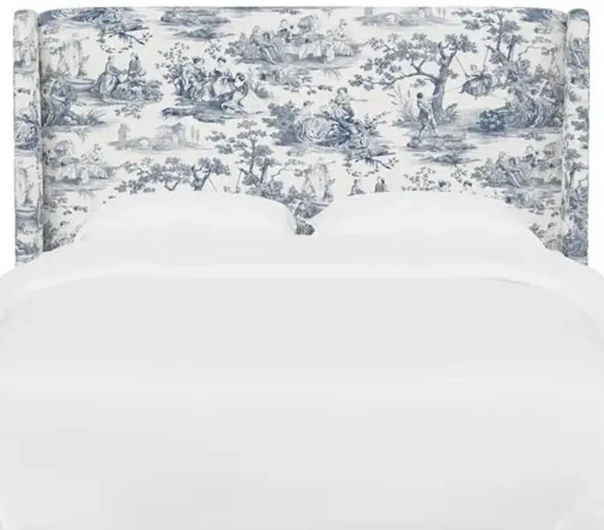 Kelly Wingback Headboard - Blue/White Chinoiserie