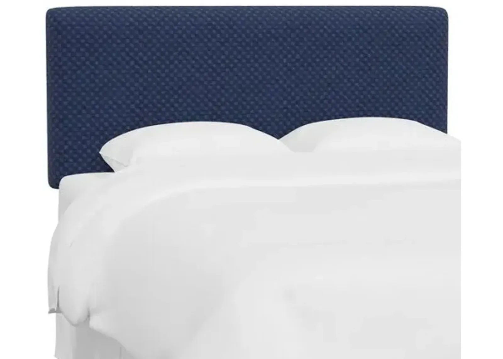 Novak Headboard - Velvet Checker - Blue