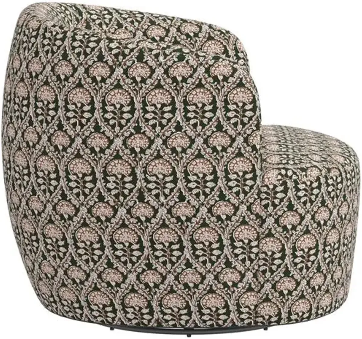 Chester Swivel Chair - Army/Blush Floral Blockprint