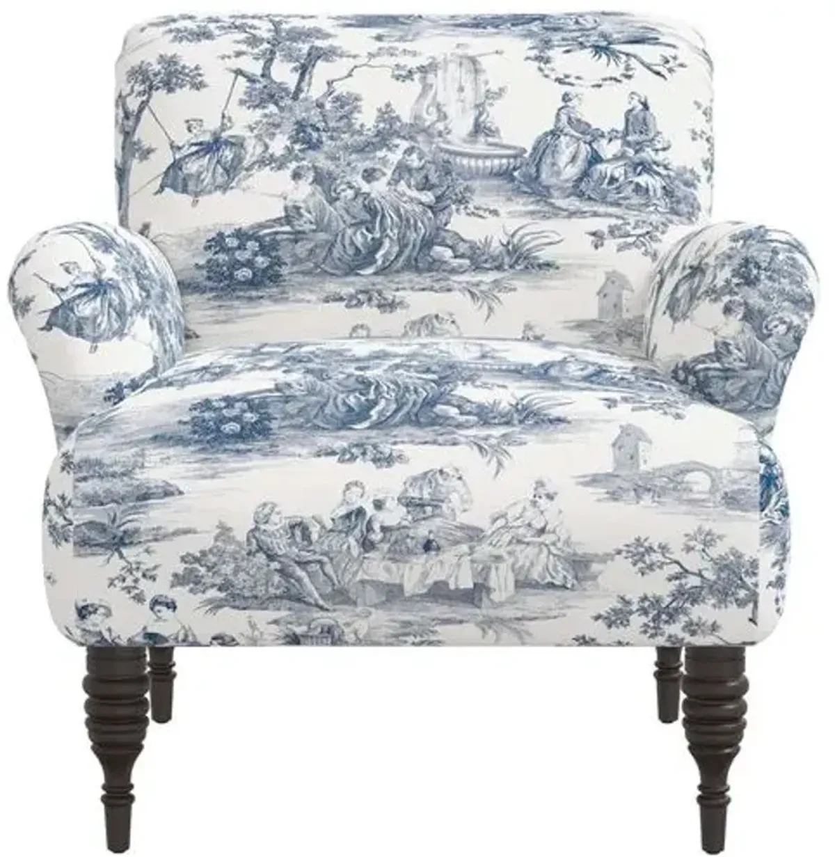 Nicolette Club Chair - Blue/White Chinoiserie