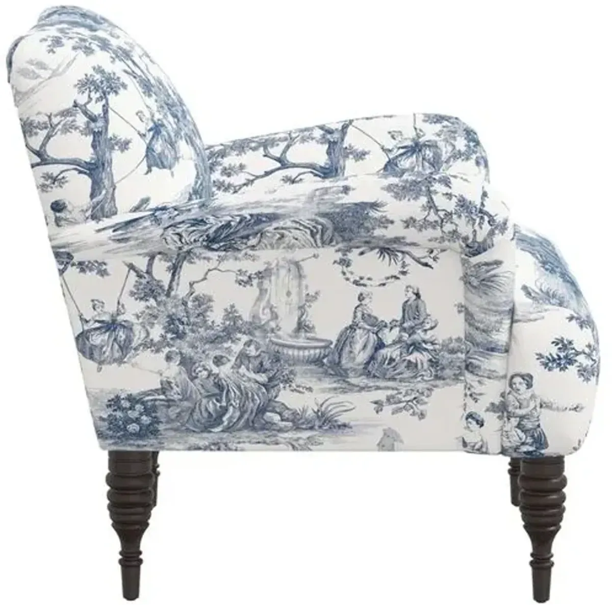 Nicolette Club Chair - Blue/White Chinoiserie