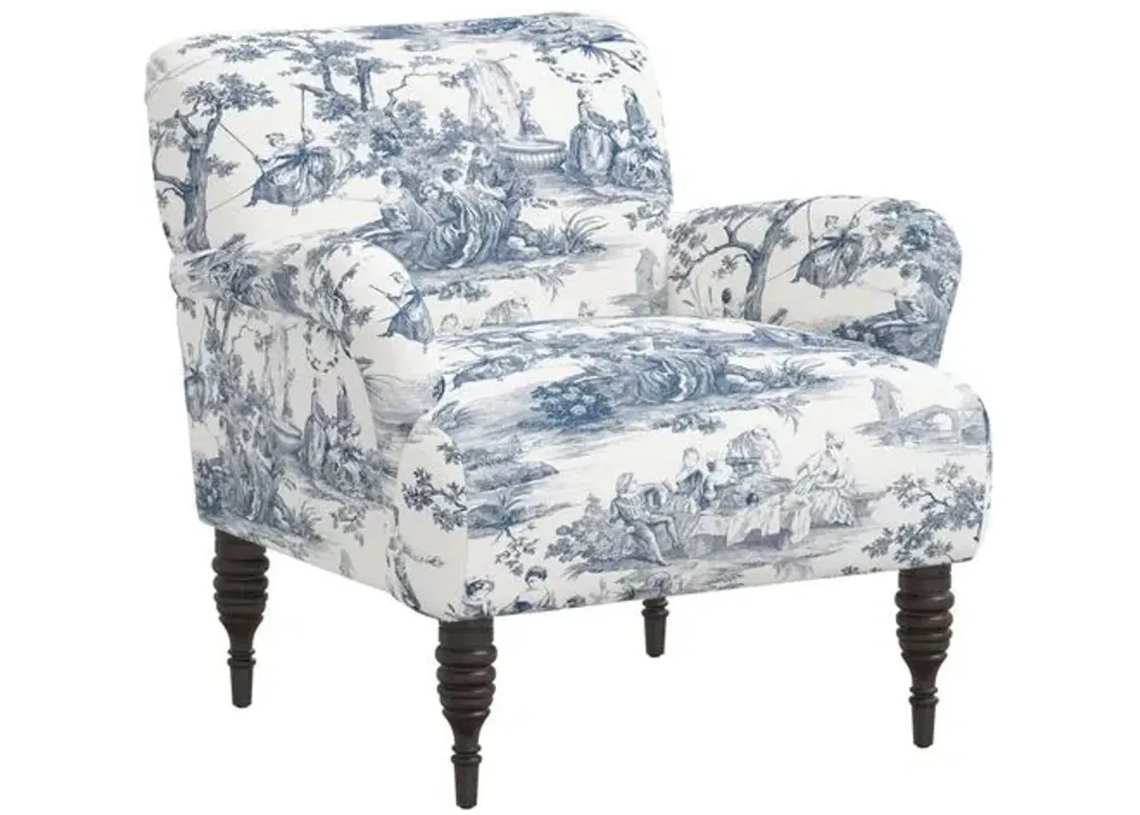 Nicolette Club Chair - Blue/White Chinoiserie