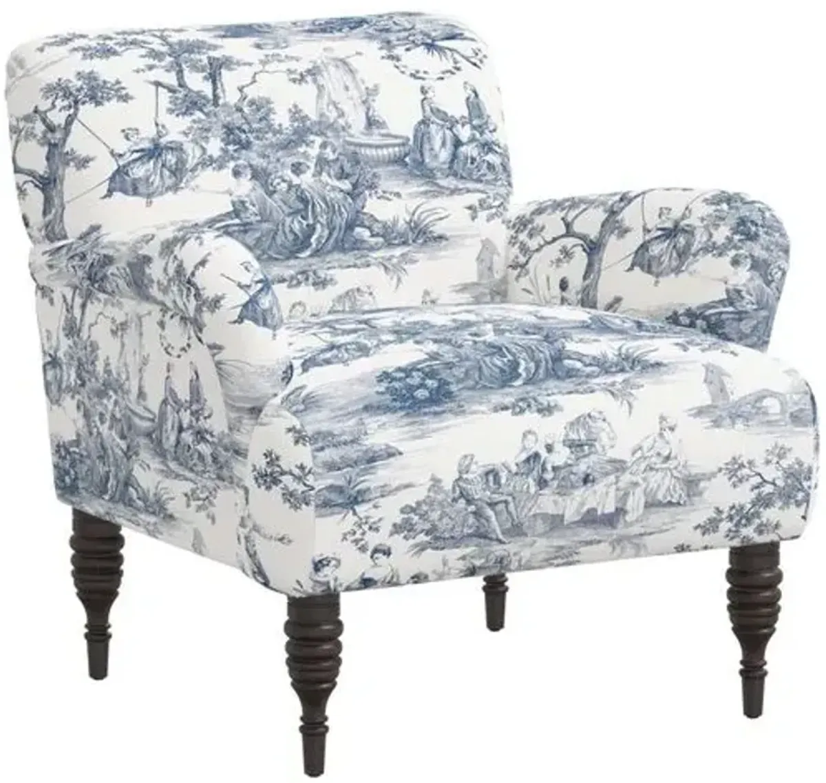 Nicolette Club Chair - Blue/White Chinoiserie