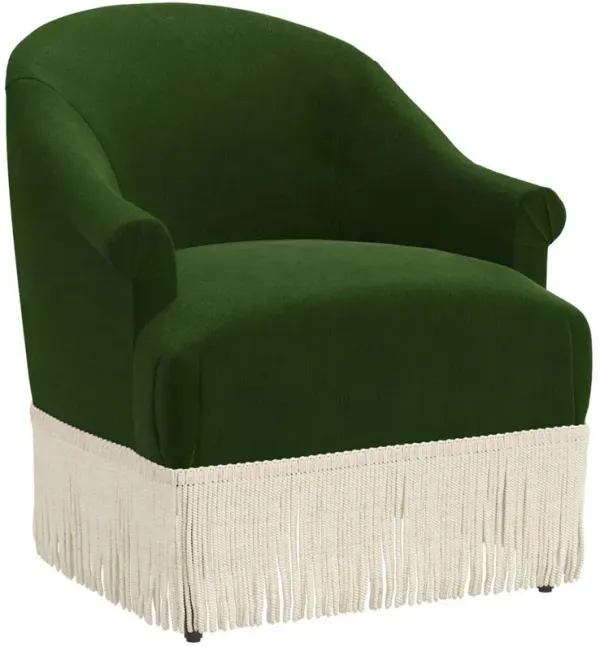 Abigail Performance Velvet Fringe Accent Chair