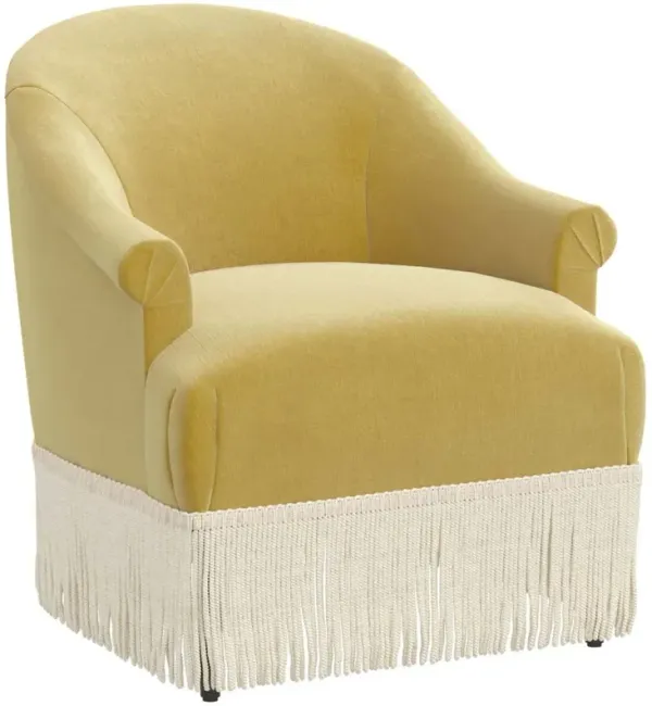 Abigail Performance Velvet Fringe Accent Chair