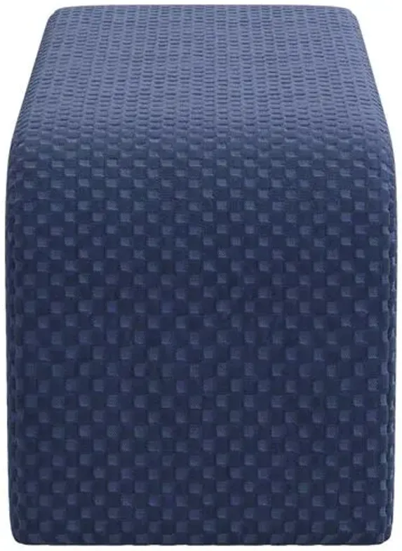 Celia Waterfall Bench - Velvet Checker - Blue