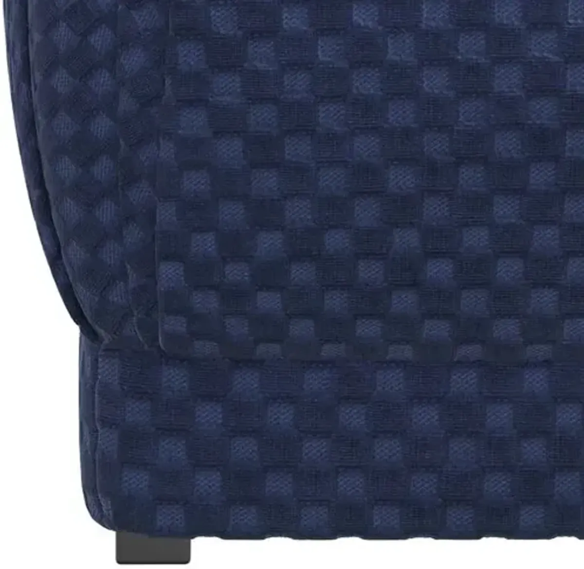 Benton Ottoman - Velvet Checker - Blue