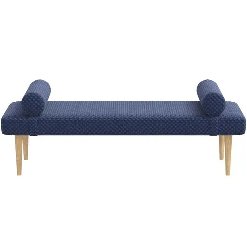 Raelyn Daybed - Velvet Checker - Blue - Comfortable, Sturdy