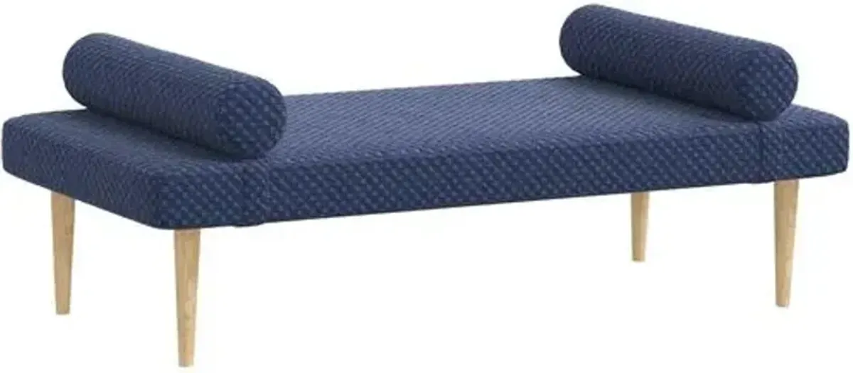 Raelyn Daybed - Velvet Checker - Blue - Comfortable, Sturdy