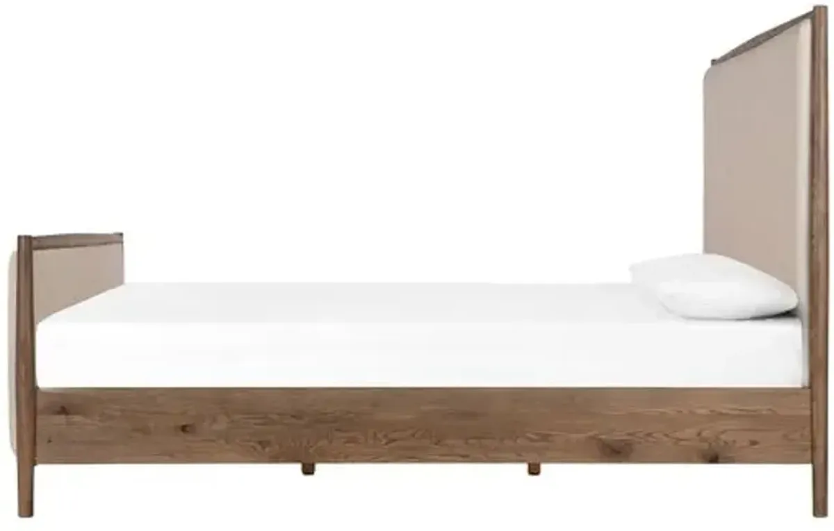 Verona Bed - Weathered Oak/Natural - Brown