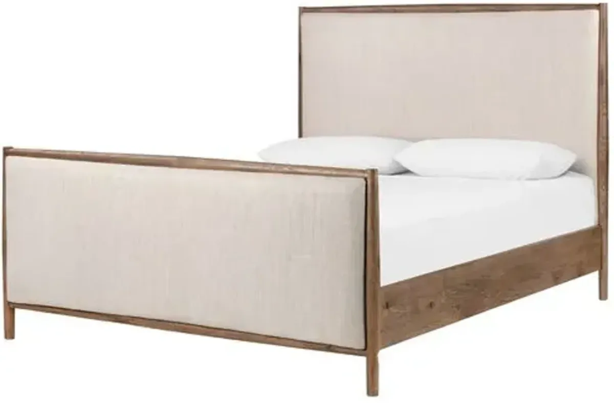 Verona Bed - Weathered Oak/Natural - Brown