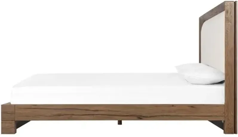 Austin Reclaimed Oak Bed - Rustic Grey/Ivory