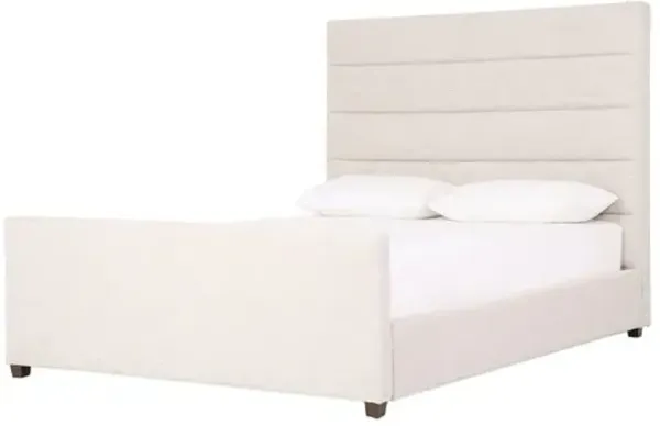 Rosalie Channeled Bed - Ivory Performance