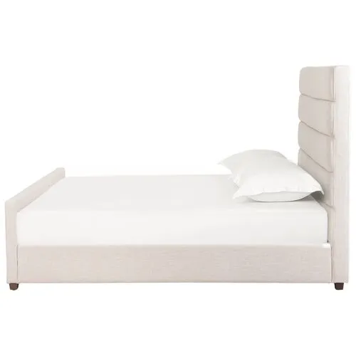 Vienna Channeled Bed - Ivory Performance